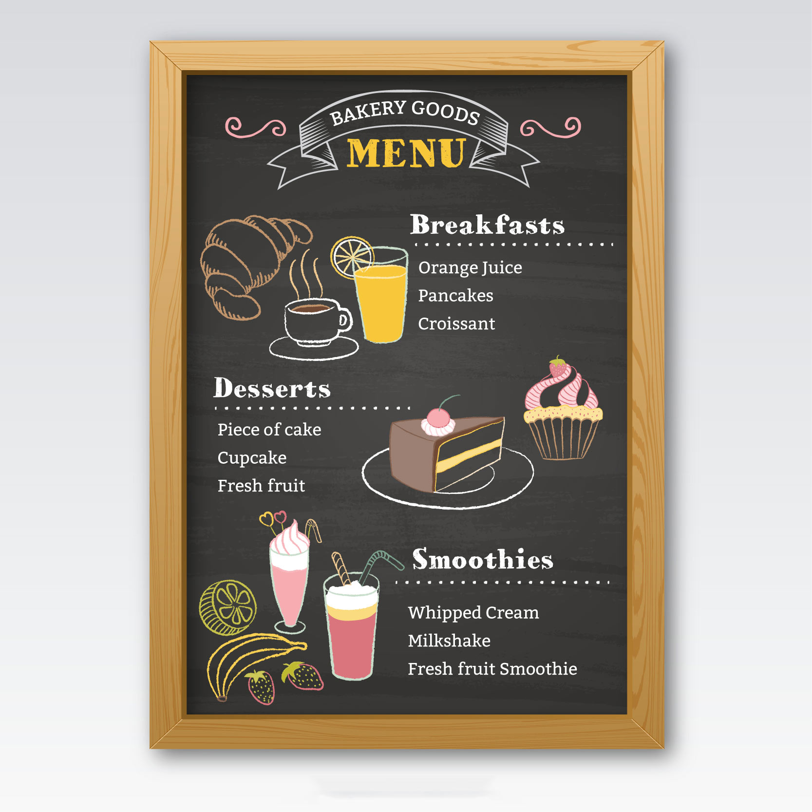 面包店菜单黑板 Bakery menu blackboard插图