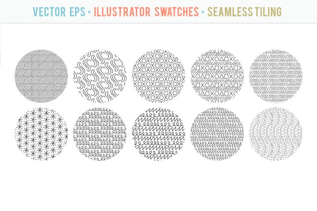 40个无缝平铺矢量图案纹理 40 Seamless Tiling Vector Pattern Textures插图(3)