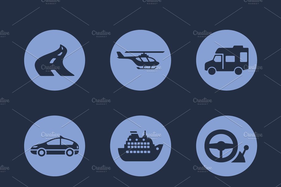 42枚简约的交通运输图标  42 transport simple icons插图(1)