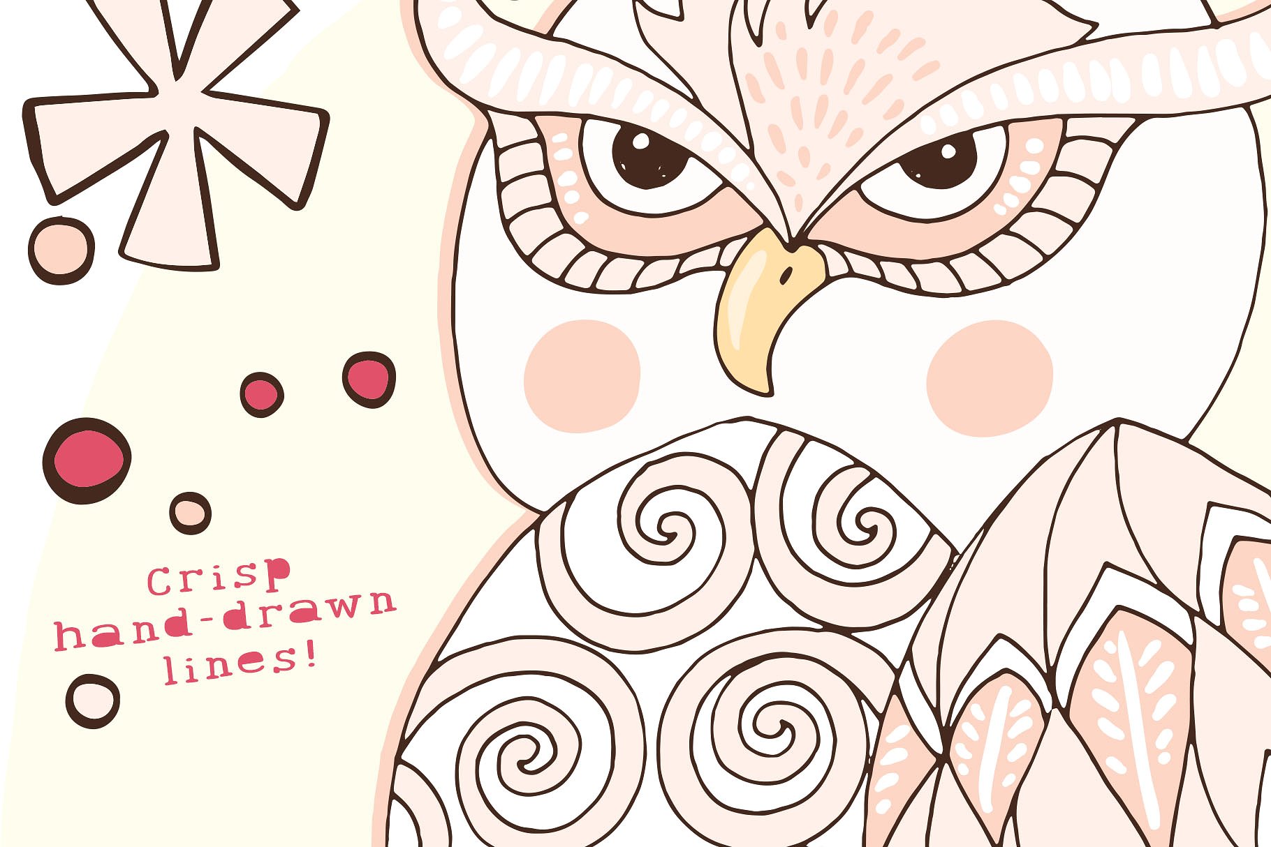 可爱猫头鹰矢量剪切画素材 Cute Owl Graphics Set插图(8)