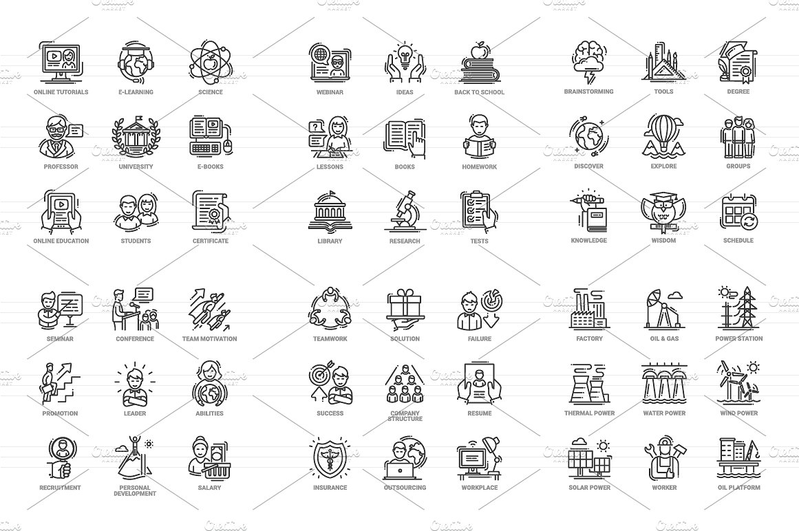 300枚高质量图标集合 Innovicons BW Icons Bundle插图(2)
