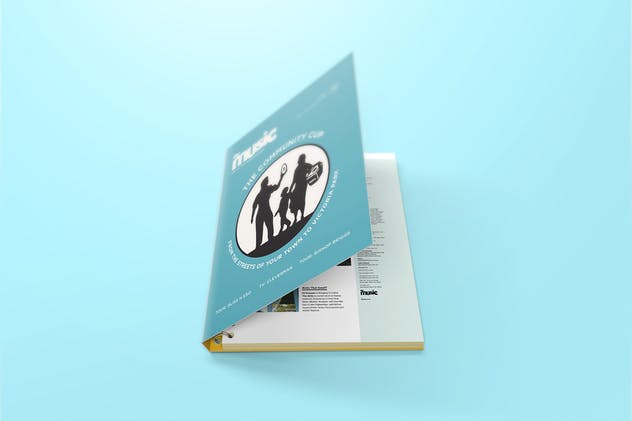 活页精装封面记事本笔记本样机 Spiral Hardbound Book With Folder Cover Mockups插图(2)