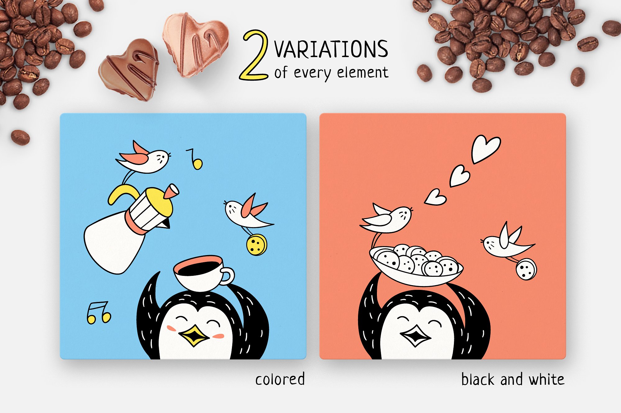 EVERY EARLY BIRD NEEDS COFFEE-手绘卡通咖啡插图素材下载[eps,png]插图8