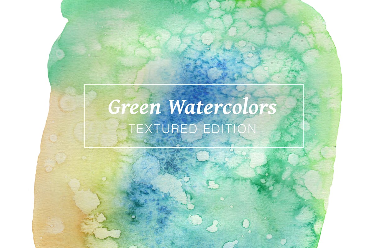 绿色水彩背景纹理素材 Green Textured Watercolors插图