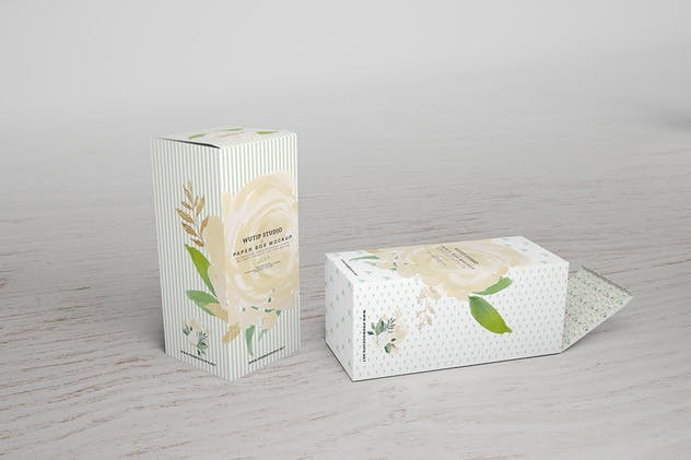 葡萄酒/饮料瓶外包装纸盒样机03 Paper Box Mockup 03插图(1)