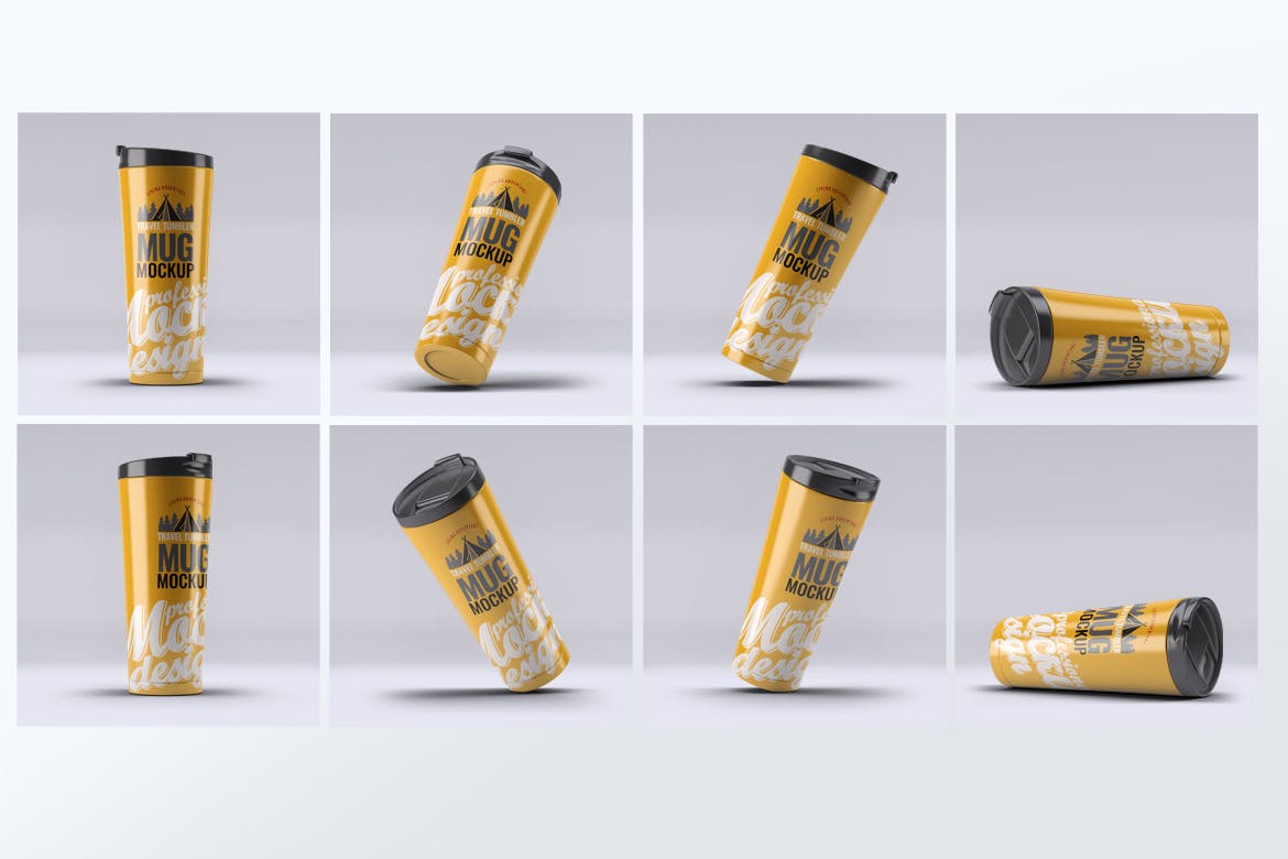 旅行水杯外观设计样机模板 Travel Tumbler Mug Mock-Up插图2