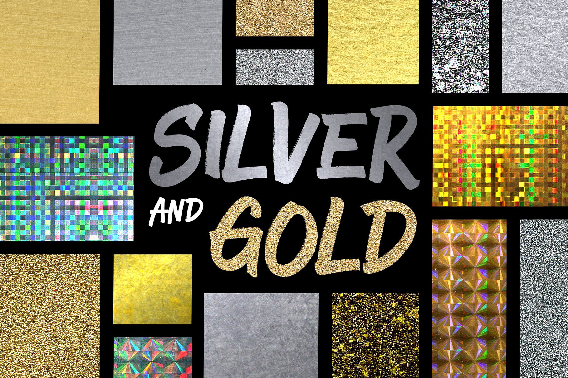 24款实用银色和金色图层样式 24 Silver and Gold Styles插图