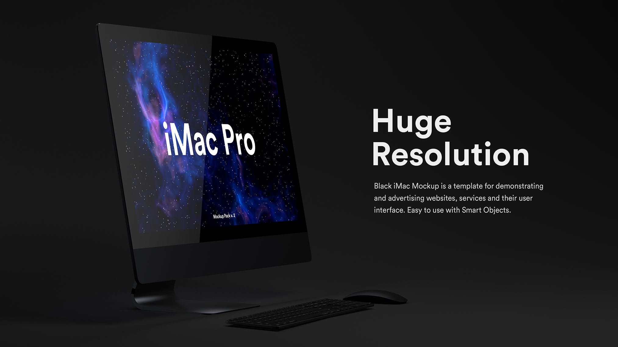 酷黑背景iMac Pro一体机电脑样机模板 Dark iMac Pro Mockup插图(10)