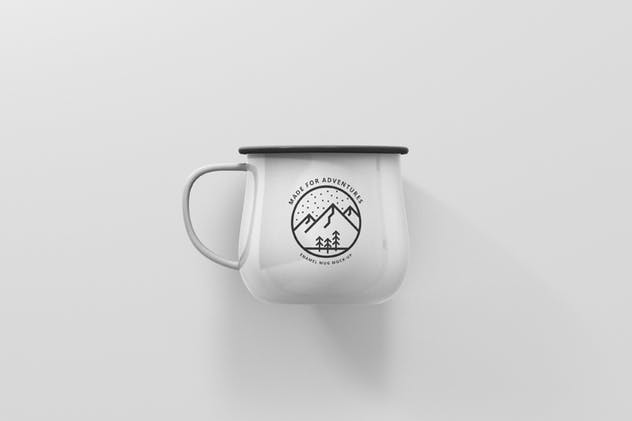 高分辨率圆形珐琅杯子样机 Round Enamel Mug Mockup插图(8)