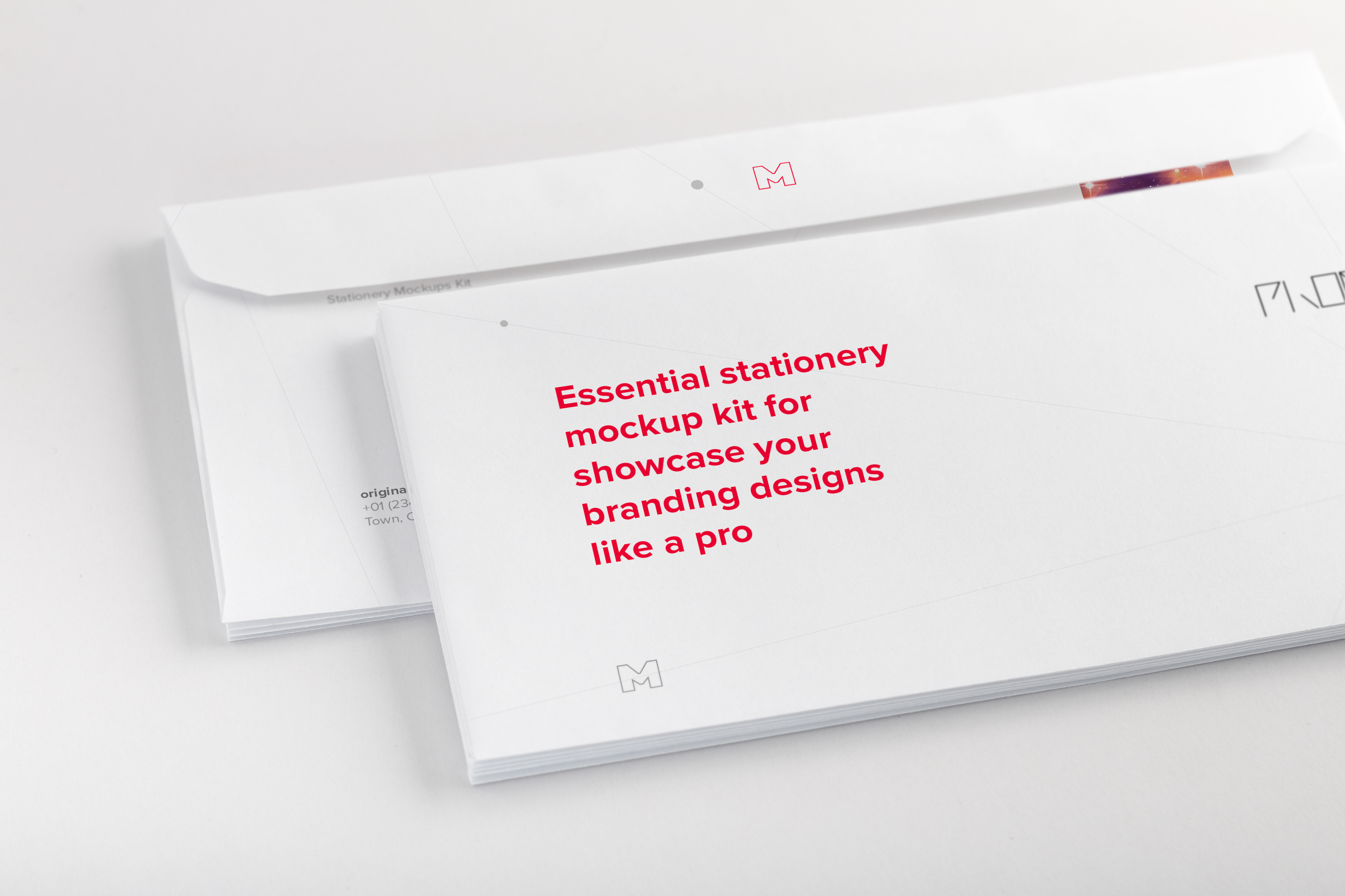 信头信封品牌标识设计预览图样机模板01 Letterhead Envelope Mockup 01插图