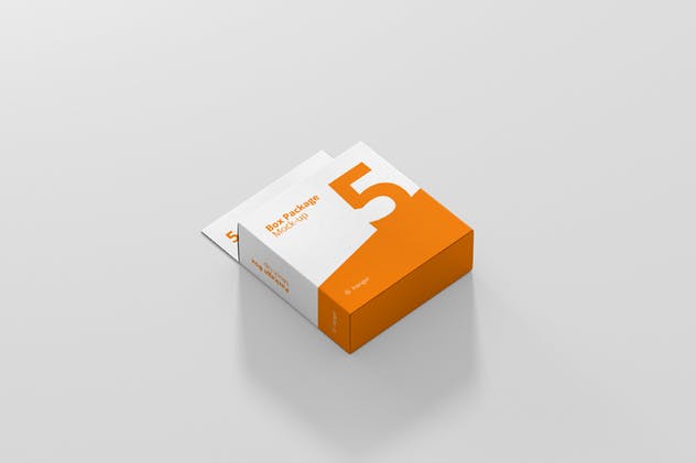 挂钩式扁平方形包装盒样机 Package Box Mockup – Flat Square with Hanger插图(3)