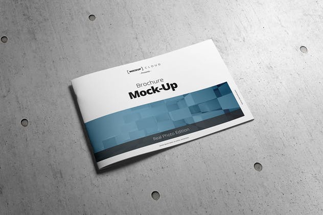 企业画册产品手册样机模板 Landscape Brochure Mockup插图7