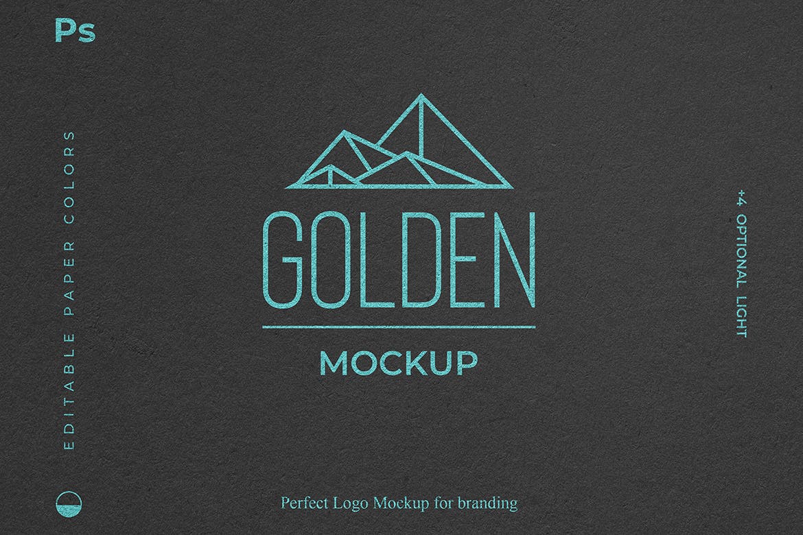 烫金印刷工艺Logo设计效果图样机 Gold Foil Paper Logo Mockup插图(1)