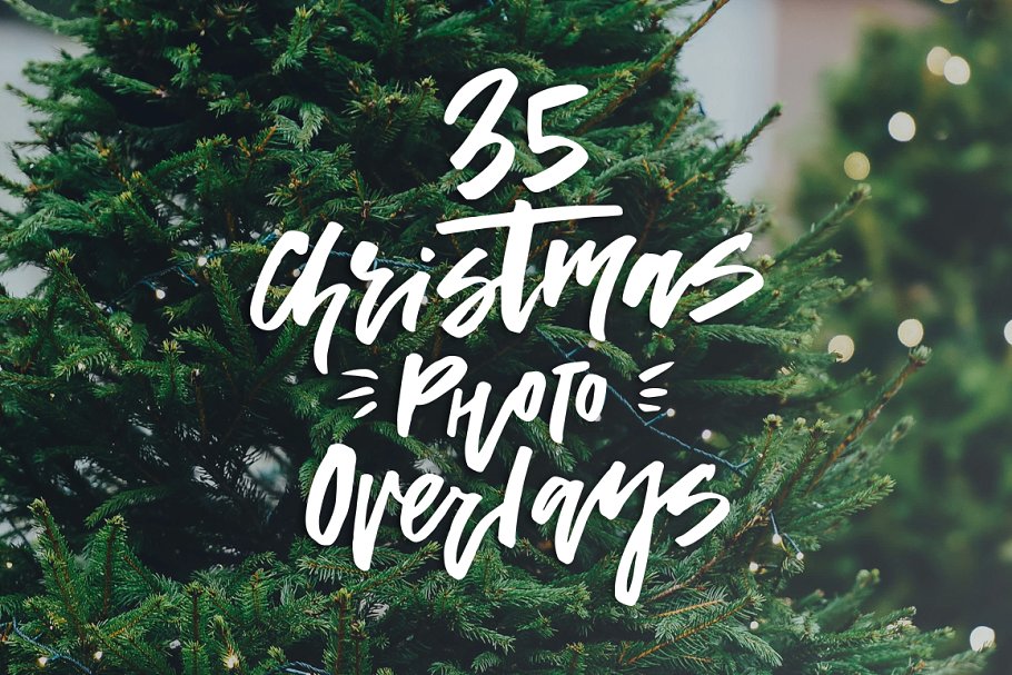 35款圣诞节照片装饰元素叠层背景 35 Christmas Photo Overlays插图