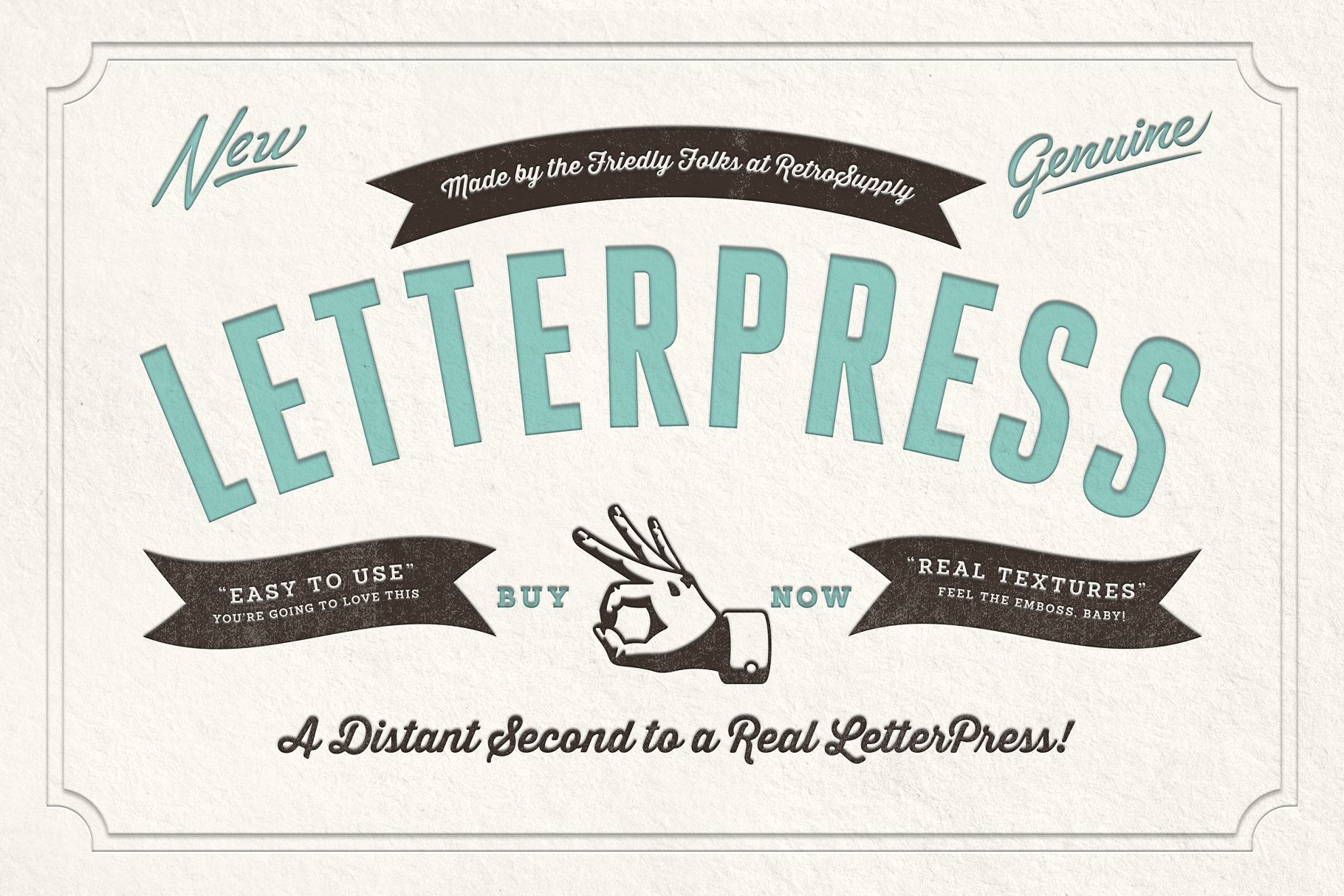 凸版印刷文本图层样式 RetroSupply LetterPress插图