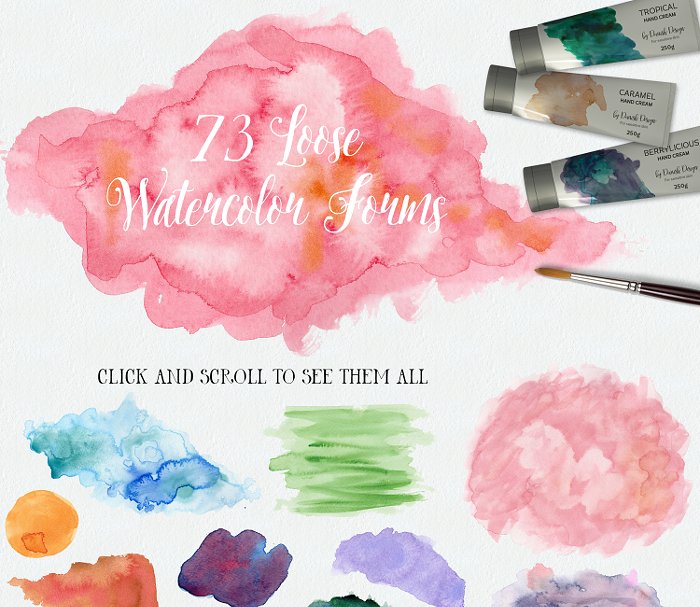 水彩笔画和印染特效纹理 Watercolor Therapy: Textures插图2