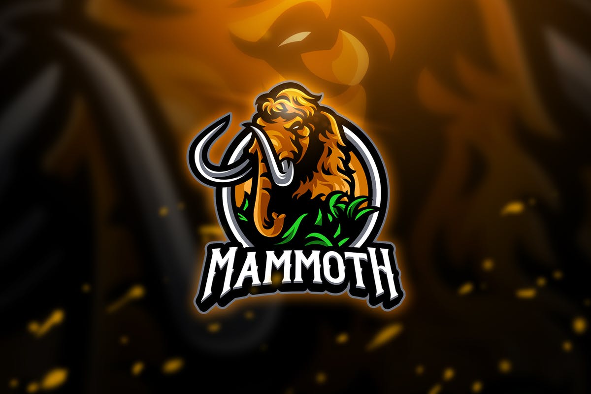 猛犸象电子竞技吉祥物Logo标志设计模板v3 Mammoth 3 – Mascot & Esport Logo插图