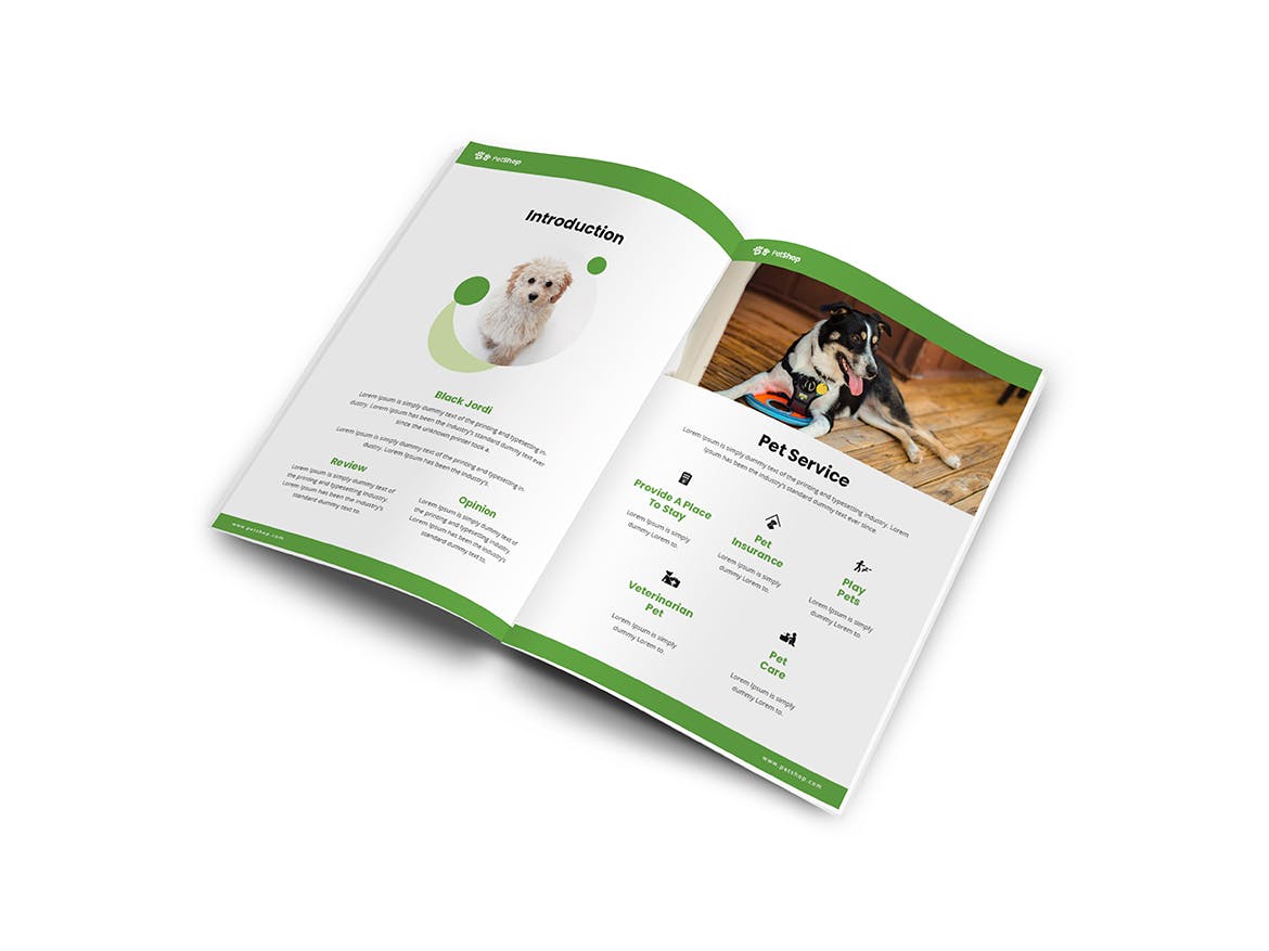 A4纸尺寸宠物医院/宠物店简介画册设计模板 Pet Shop A4 Brochure Template插图(4)