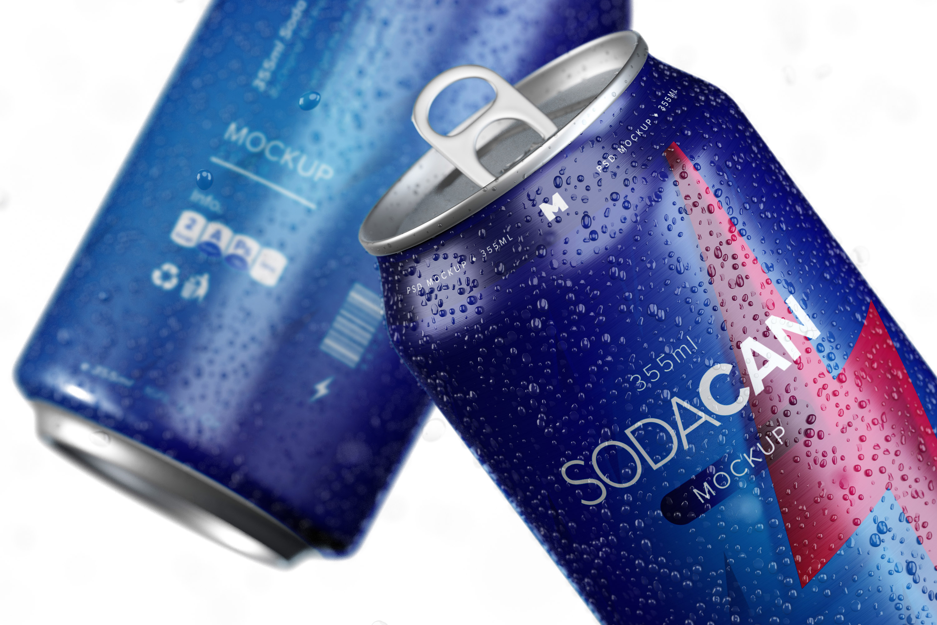 可乐汽水罐易拉罐设计样机模板04 355ml Soda Can Mockup 04插图(4)