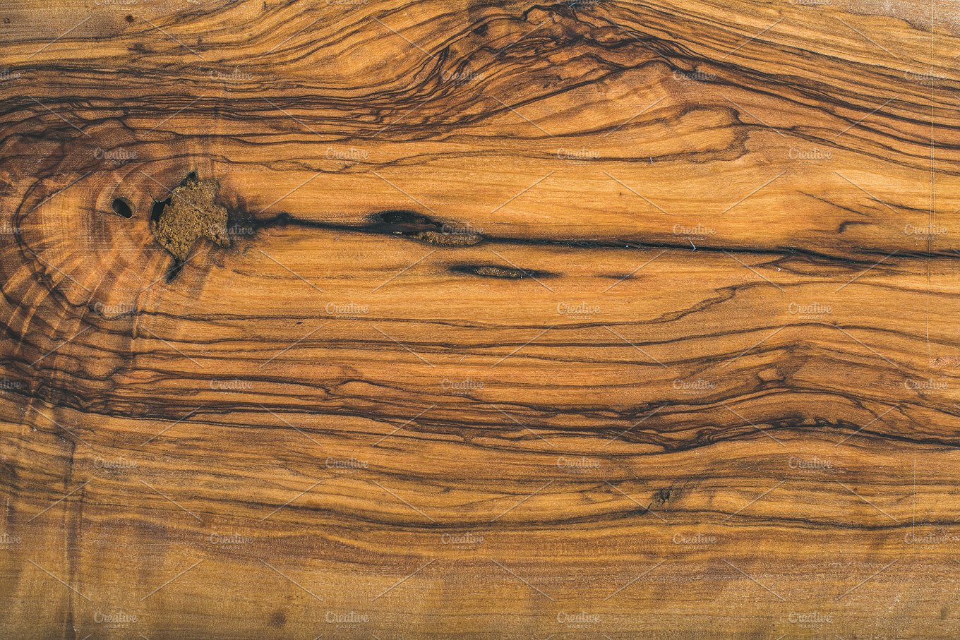 复古橄榄木板纹理背景 Old olive wood slab texture or background插图