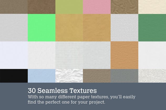 30款无缝单色纸张纹理 30 Seamless Paper Textures插图1