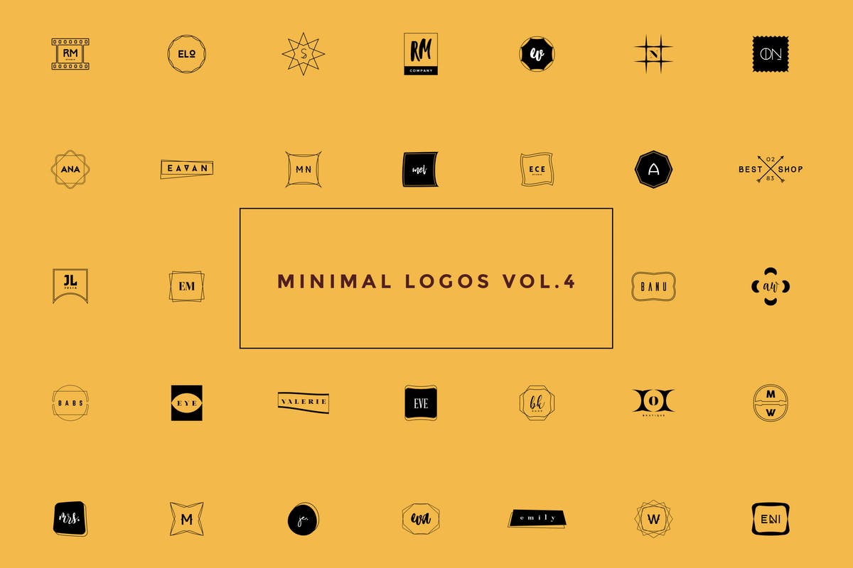 50款极简主义几何图形创意Logo设计模板V4 50 Minimal Logos Vol.4插图