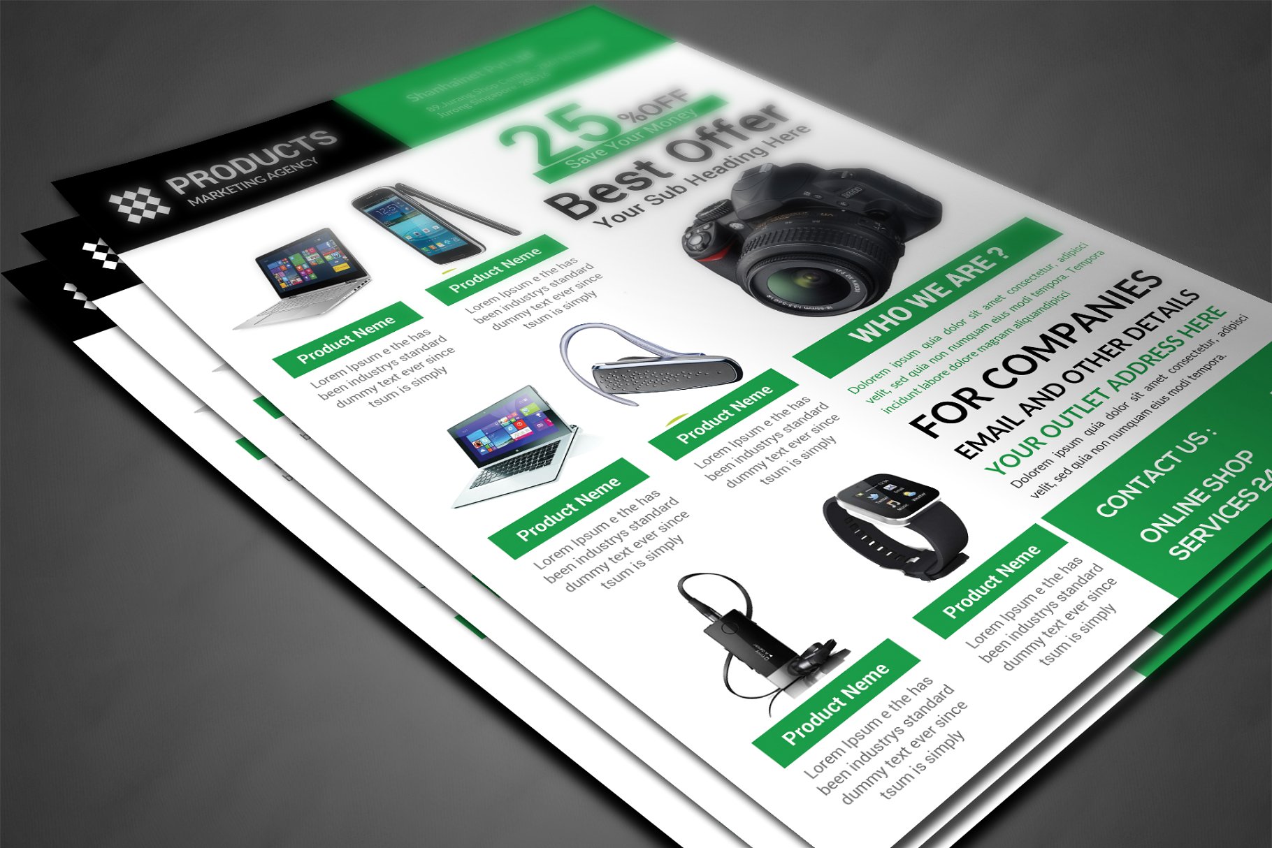 多色电子产品产品促销特卖传单 Product Promotion Flyer插图(2)