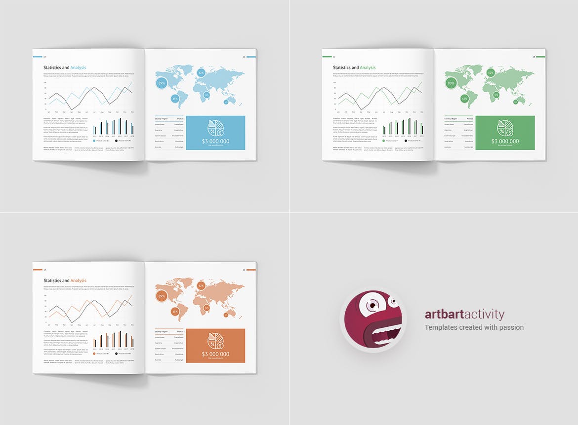方形企业宣传画册/年度报告设计模板 Business Marketing – Company Profile Square插图13