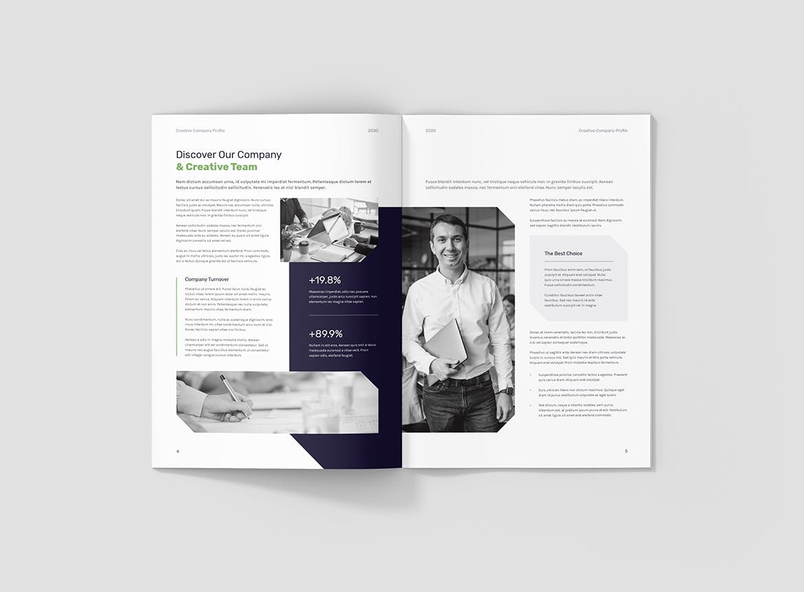创意多用途竖版设计风格企业公司画册排版设计模板 Creative Multipurpose Company Profile插图3