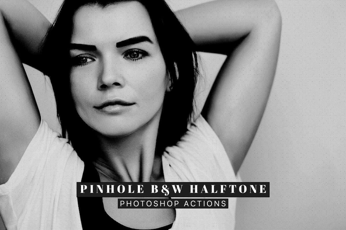 PS半调图案Photoshop动作 Pinhole Halftone Photoshop Actions插图