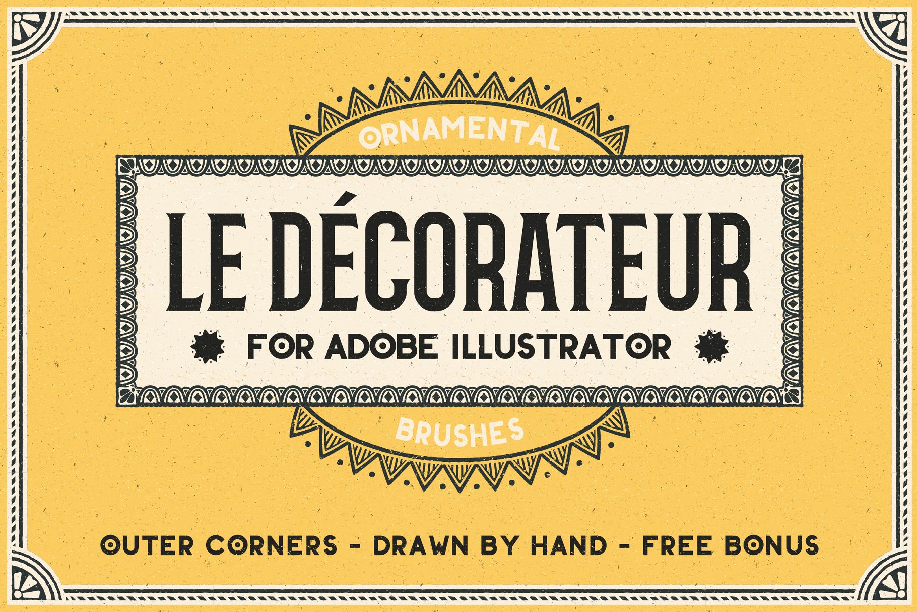 复古手绘装饰框AI笔刷 Le Decorateur Ornamental Brushes插图