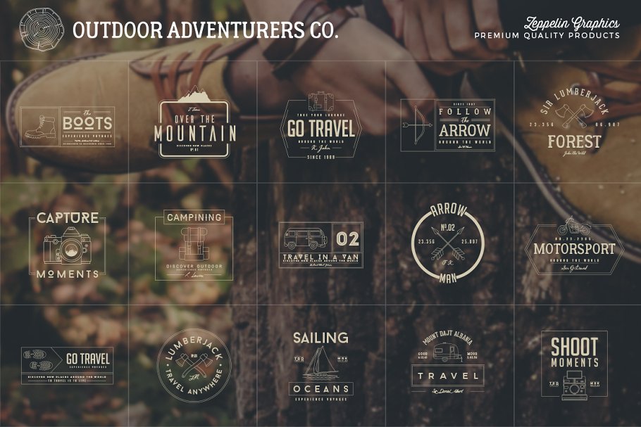 150个户外旅游探险主题Logo模板 150 Outdoor Adventurers Logos插图(12)