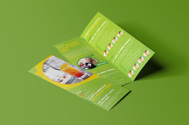 果汁冷饮饮料店点餐菜单PSD模板 Fruit Juice Shop/ Take-out Brochure and Mini Menu插图3