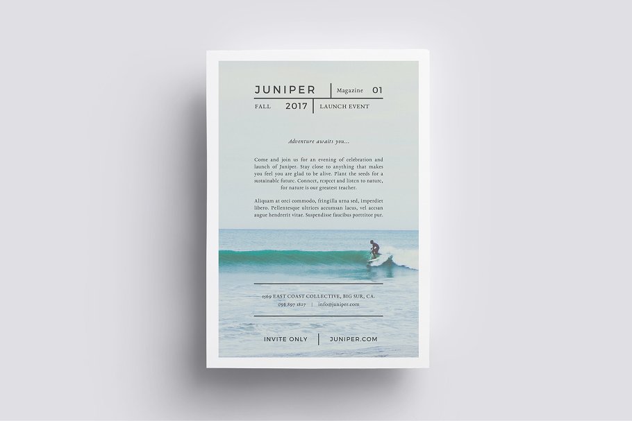 高端大雅设计风格海报传单PSD模板 J U N I P E R  Flyer Template插图(10)