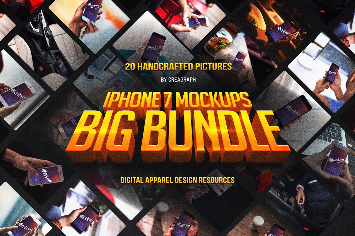 手持iPhone 7设备样机套装Vol.1 iPhone 7 Mockups Bundle Vol 1插图