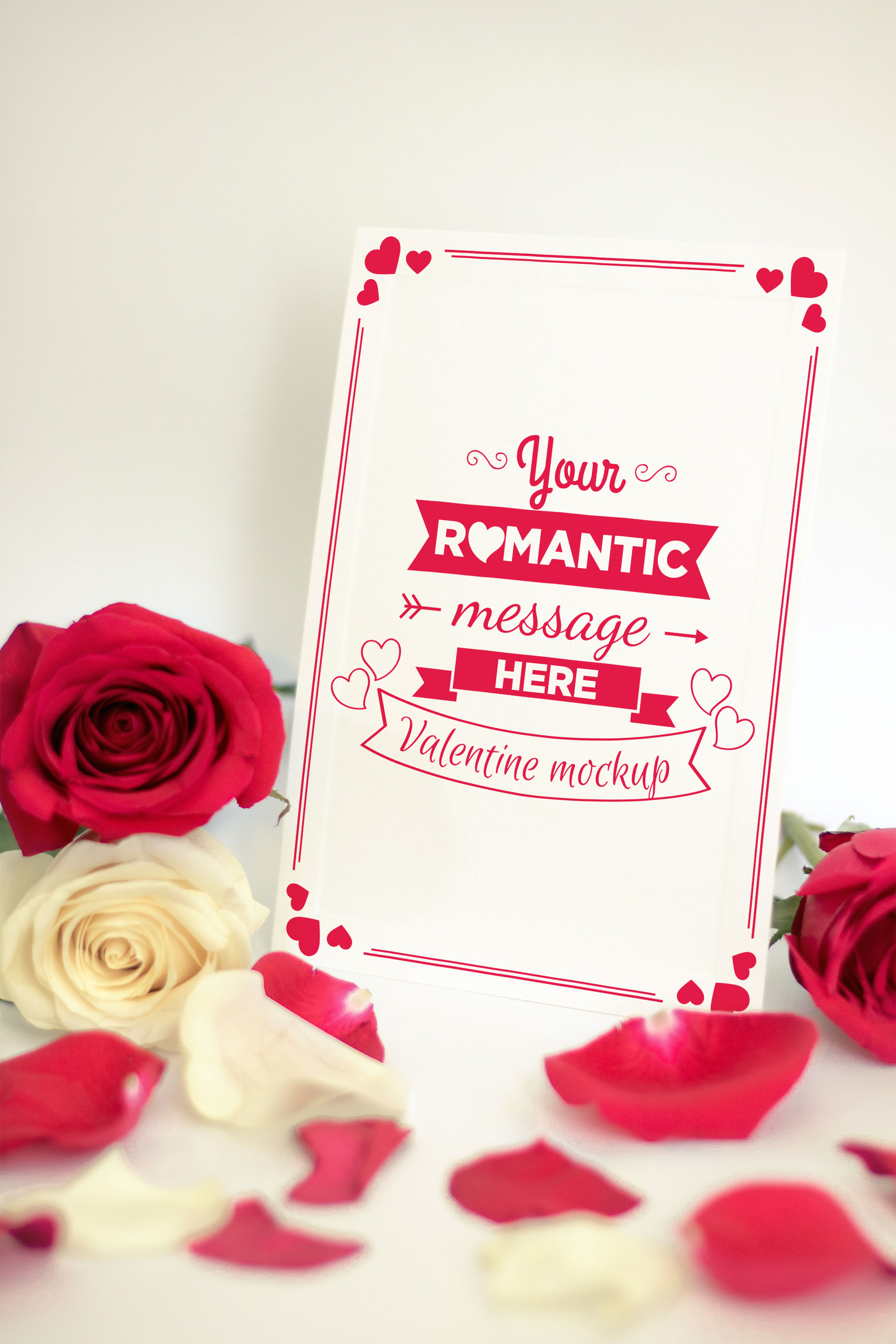 情人节贺卡设计样机模板 Valentine Card Mockup 06插图(1)