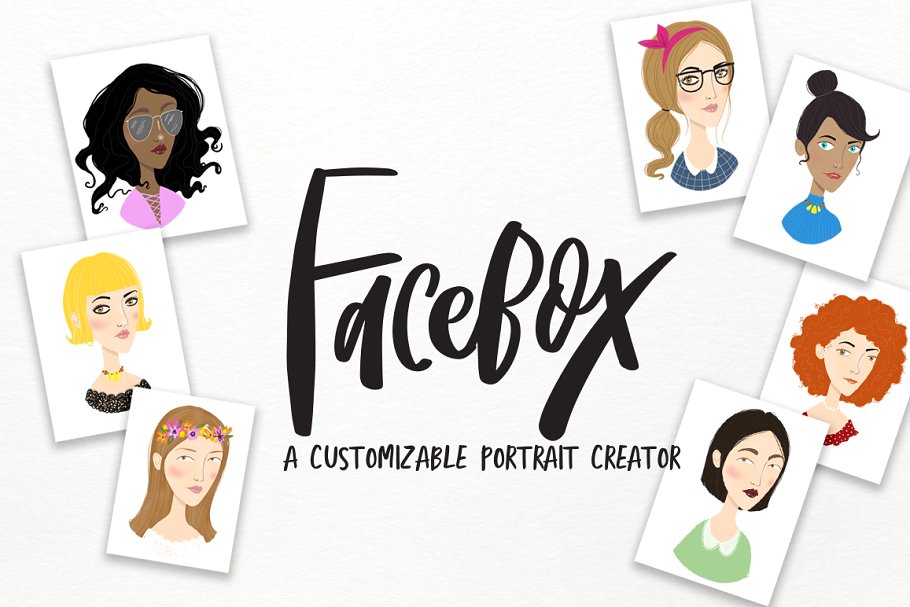 自定义手绘人物肖像插画 Custom Portrait Creator Facebox插图
