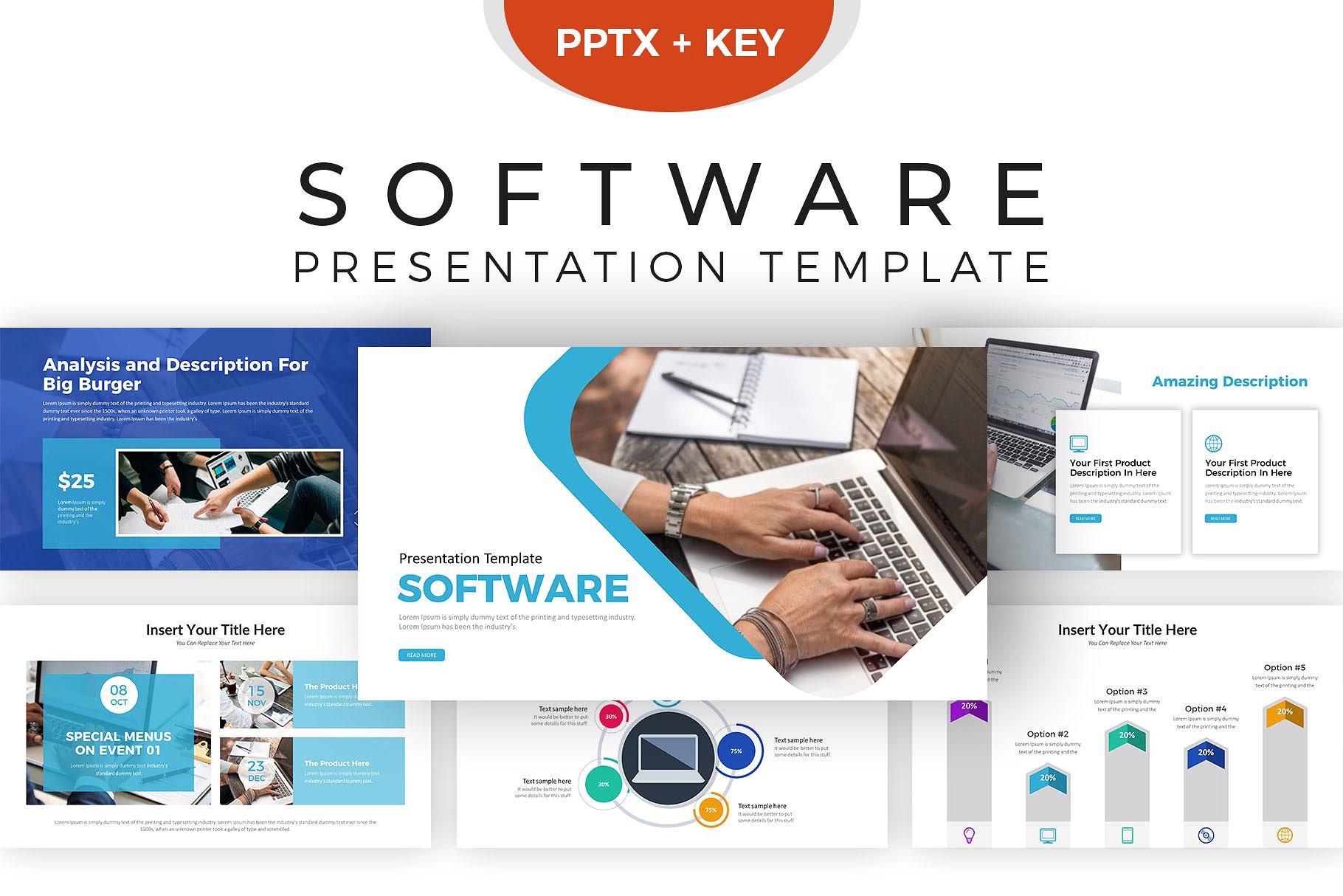现代极简的软件演示幻灯片模板下载 Software Presentation Template [key,pptx]插图