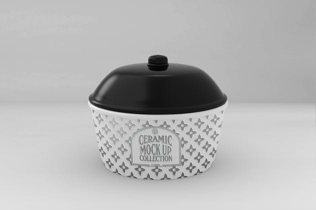 浮雕陶瓷餐具样机模板 Ceramic Pot Packaging MockUp插图(8)