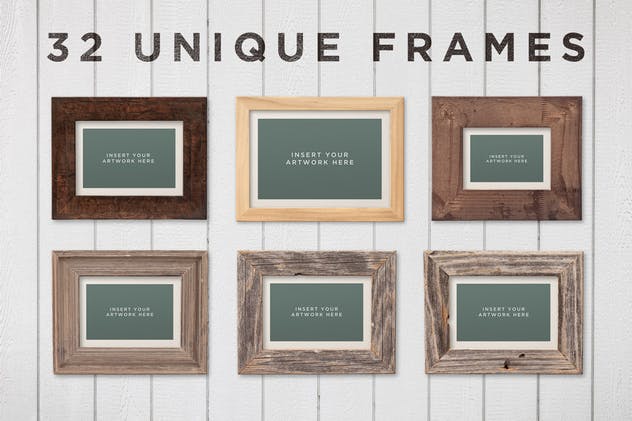 古典实木相框样机模板v2 Picture Frame Mockups Volume 2插图(2)