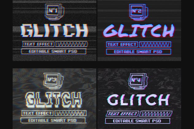 复古老电视失真信号故障PS字体样式Vol.II Photoshop Glitch Text Effects Vol. II插图12