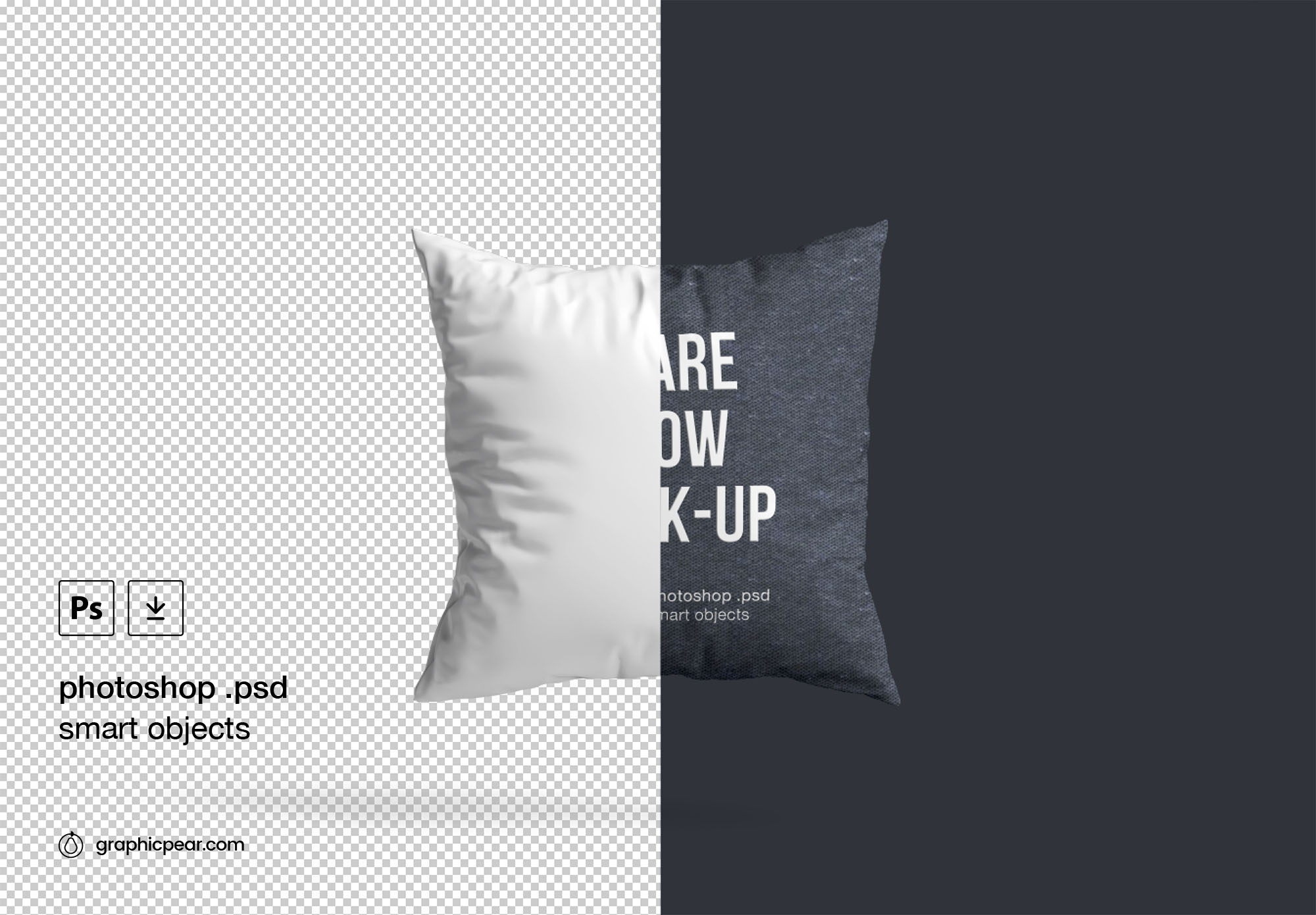 方形枕头抱枕外观设计样机模板 Square Pillow Mockup插图3