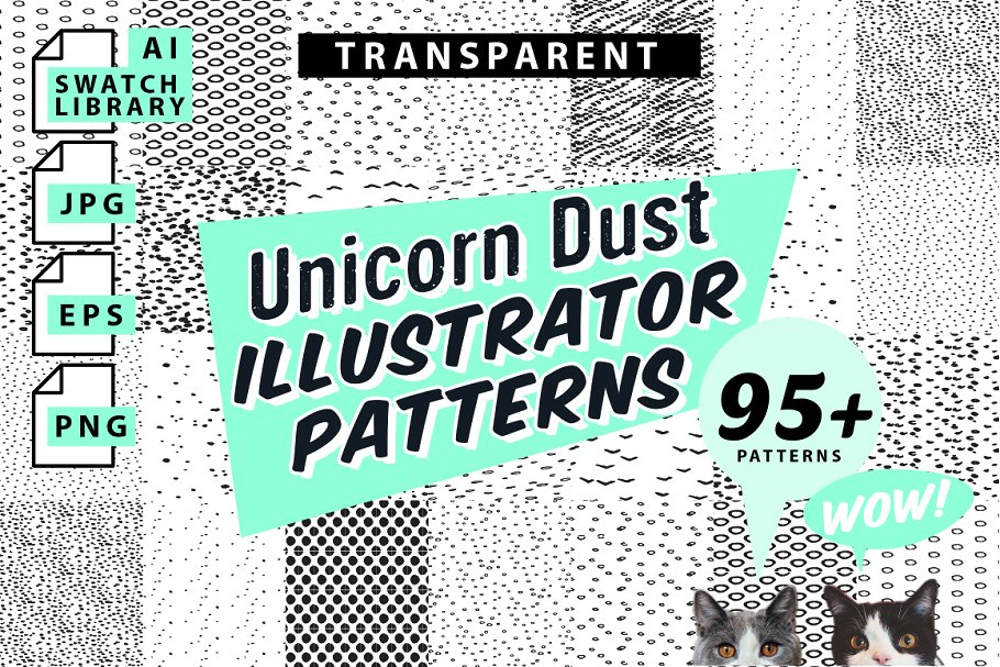 95+麒麟鳞片图案纹理 Unicorn Dust Illustrator Patterns插图