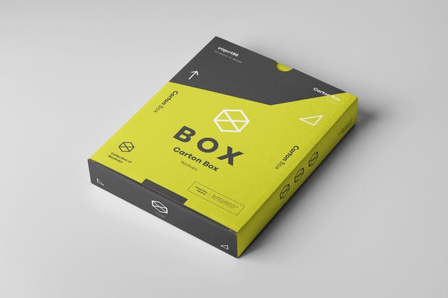 扁平产品包装纸箱盒子设计样机 Flat Carton Box Mockup插图(3)