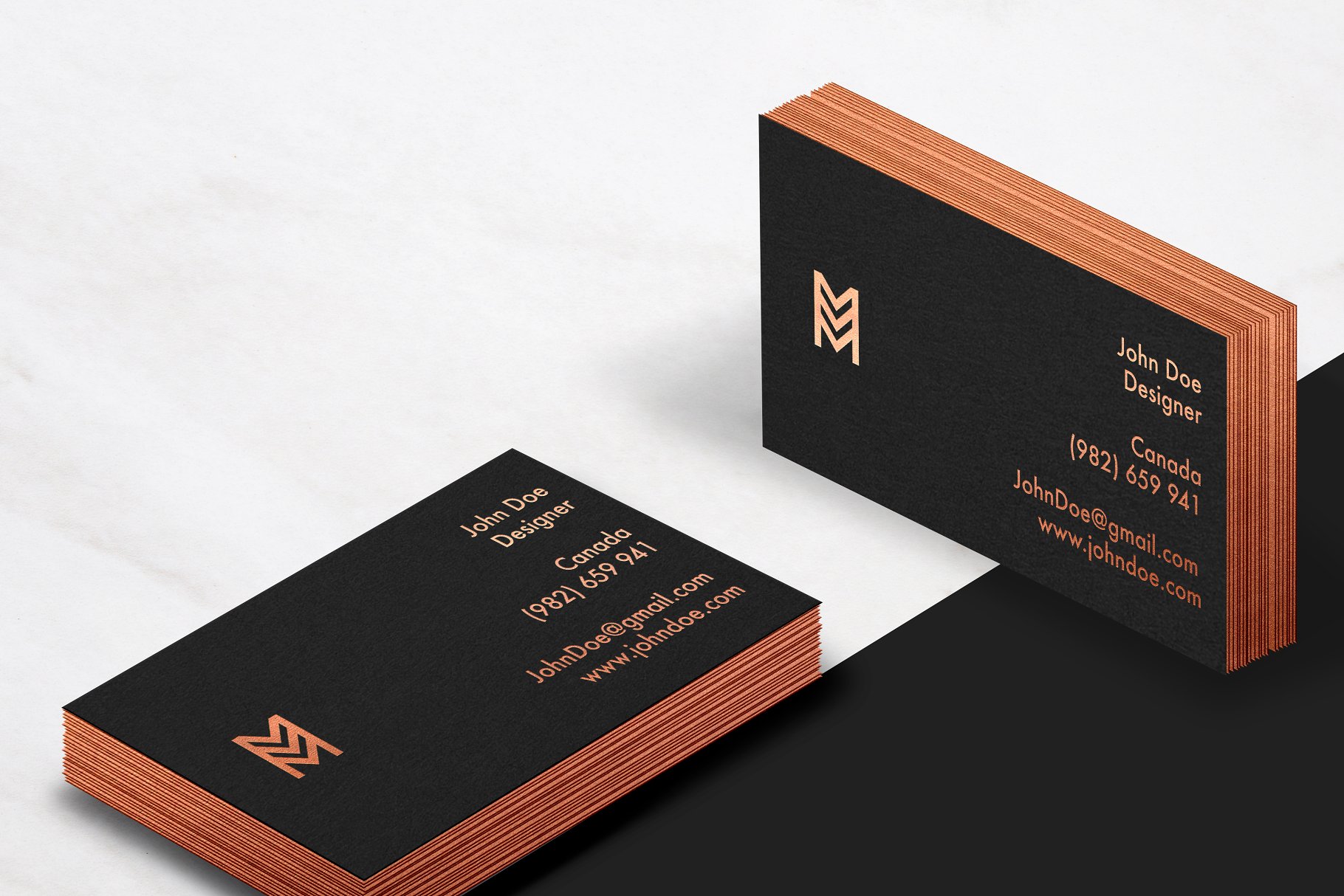 优雅风格企业名片模板样机 Elegant Business Card mockup插图(4)