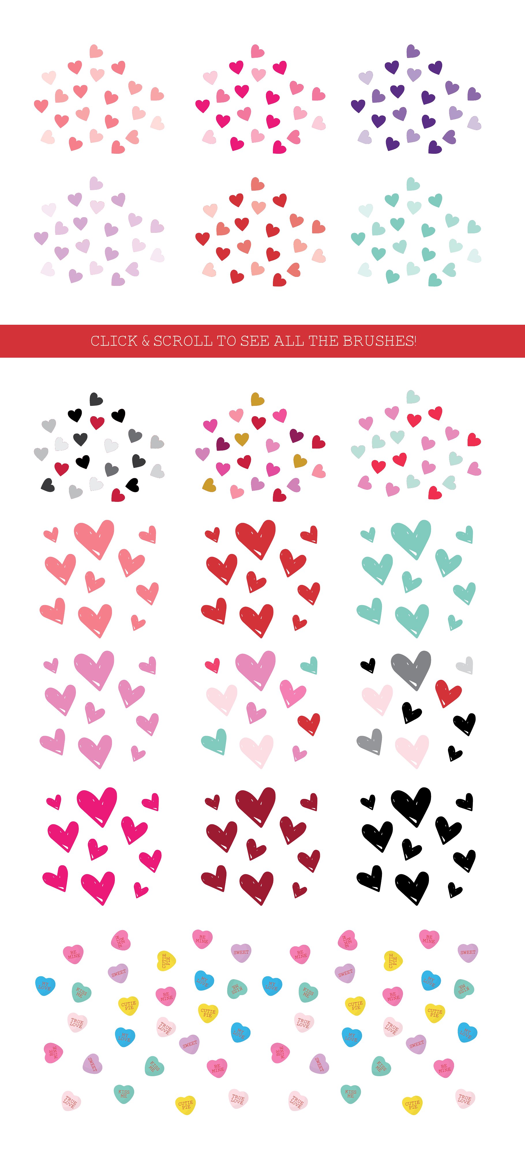 情人节糖果图案PS笔刷 Valentine Confetti Kit插图2