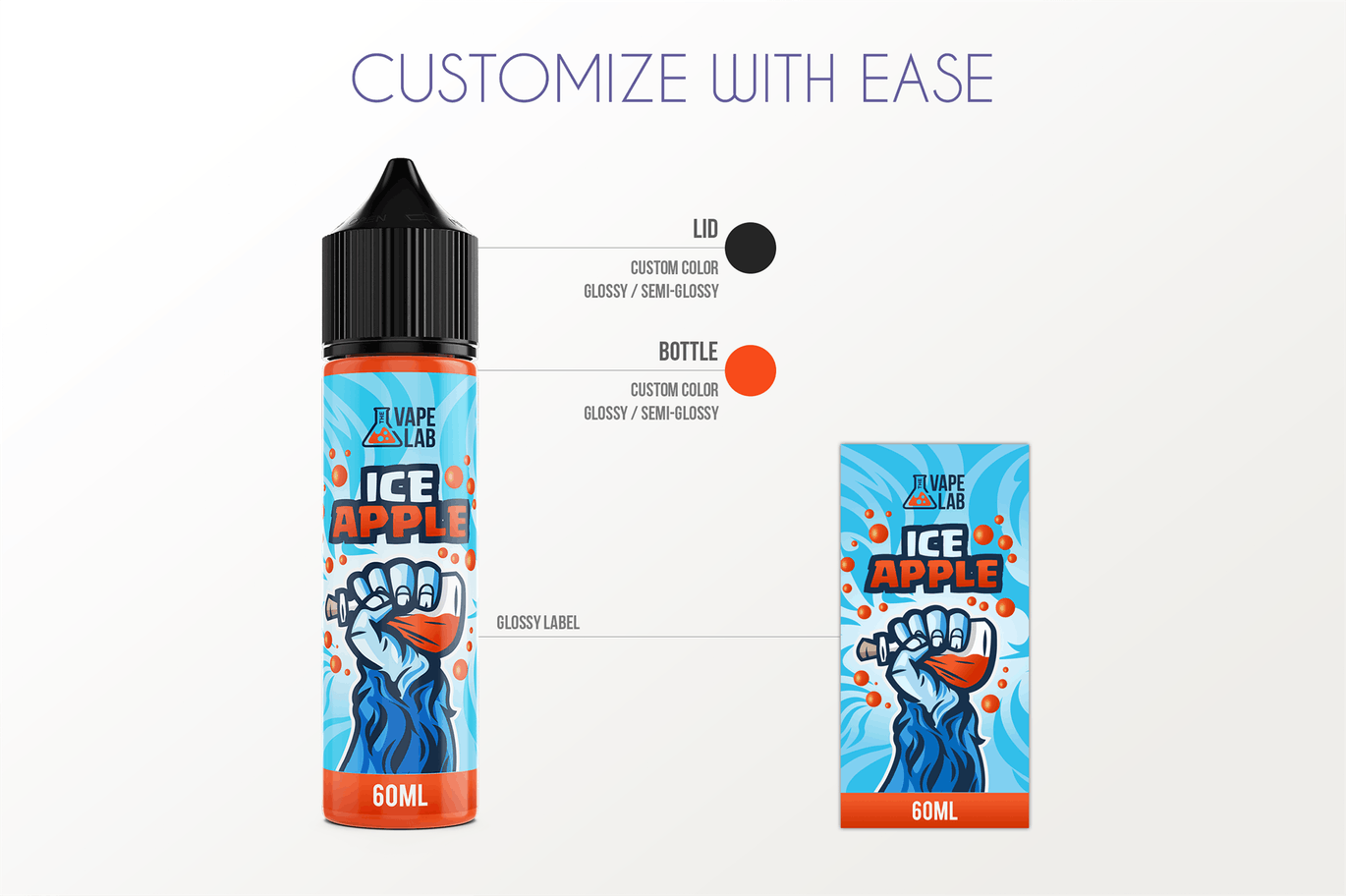 60ml装电子烟烟油瓶外观设计样机模板 eLiquid Bottle Mockup v. 60ml-A插图(1)