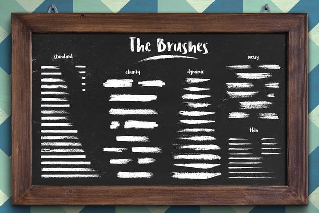 经典粉笔画黑板画AI笔刷 Classic Chalk – Brushes + Patterns插图(2)