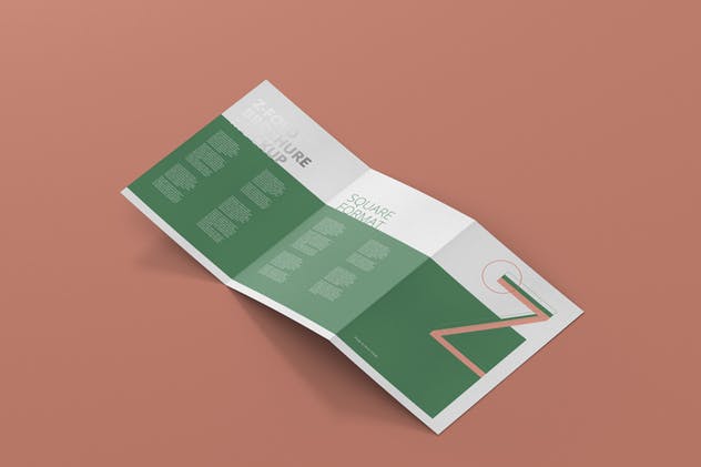 Z字母三折页宣传册样机 Z-Fold Brochure Mockup – Din A4 A5 A6插图2