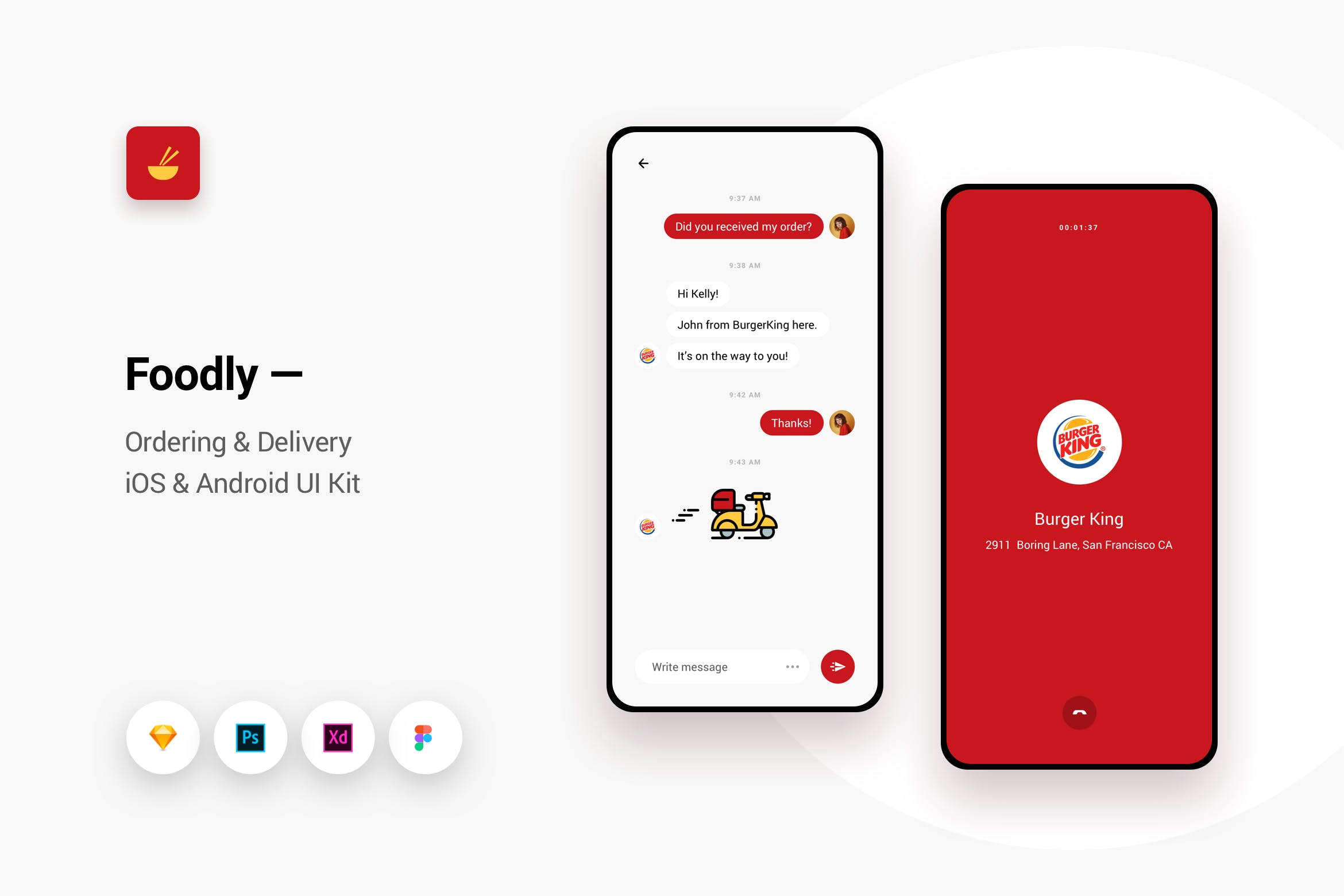 iOS/Android平台美食订餐类APP应用UI界面设计套件 Foodly – Ordering Delivery iOS & Android UI Kit 12插图